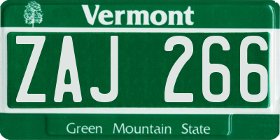 VT license plate ZAJ266
