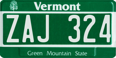 VT license plate ZAJ324