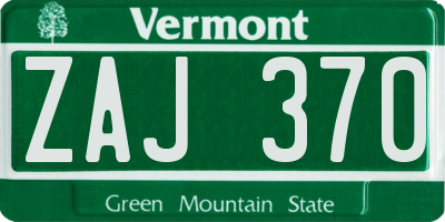 VT license plate ZAJ370