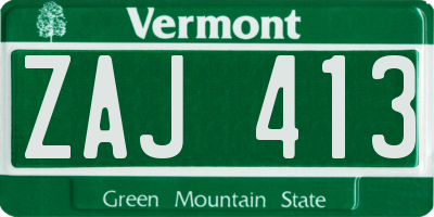 VT license plate ZAJ413