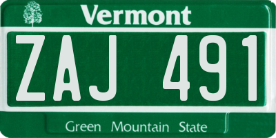 VT license plate ZAJ491