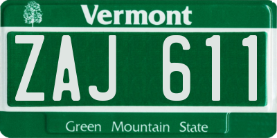 VT license plate ZAJ611