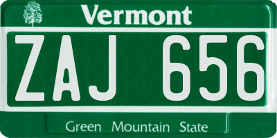 VT license plate ZAJ656