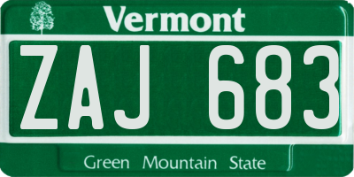 VT license plate ZAJ683