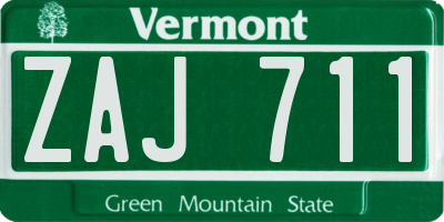 VT license plate ZAJ711