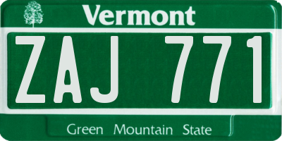 VT license plate ZAJ771