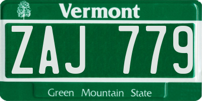 VT license plate ZAJ779