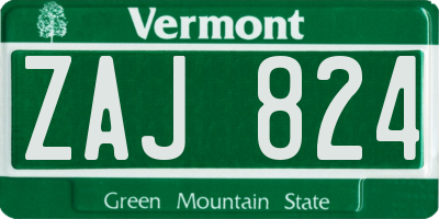 VT license plate ZAJ824