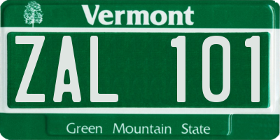 VT license plate ZAL101