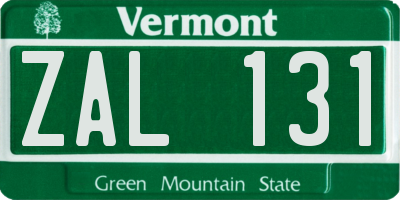 VT license plate ZAL131