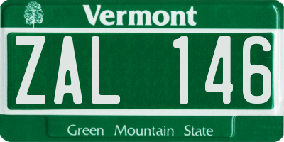 VT license plate ZAL146