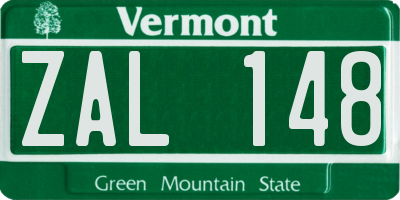 VT license plate ZAL148