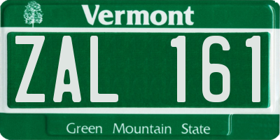 VT license plate ZAL161