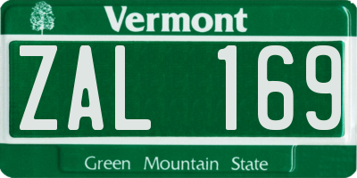 VT license plate ZAL169