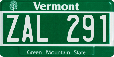 VT license plate ZAL291