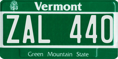 VT license plate ZAL440