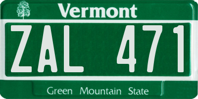 VT license plate ZAL471