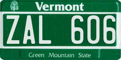 VT license plate ZAL606