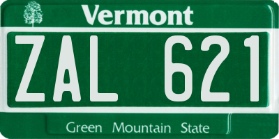 VT license plate ZAL621