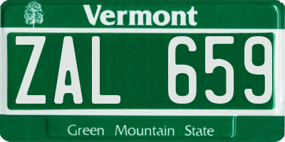 VT license plate ZAL659