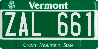 VT license plate ZAL661