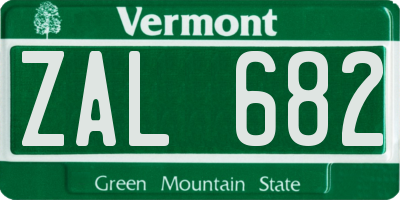 VT license plate ZAL682