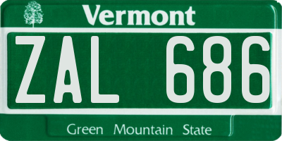 VT license plate ZAL686