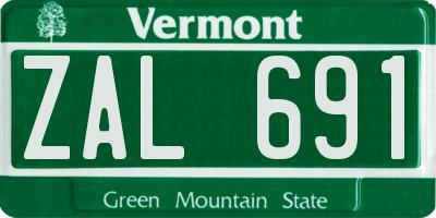 VT license plate ZAL691