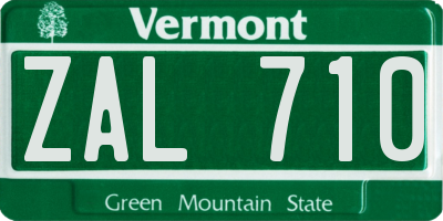 VT license plate ZAL710