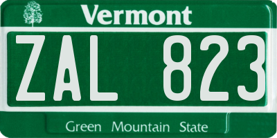 VT license plate ZAL823