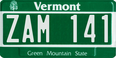 VT license plate ZAM141