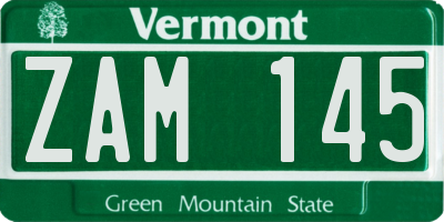 VT license plate ZAM145