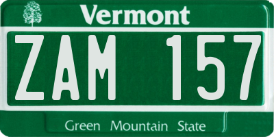 VT license plate ZAM157