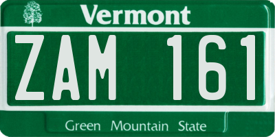 VT license plate ZAM161