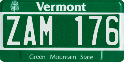 VT license plate ZAM176