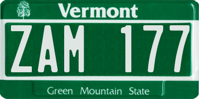 VT license plate ZAM177