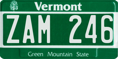 VT license plate ZAM246