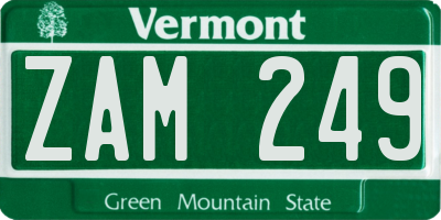 VT license plate ZAM249