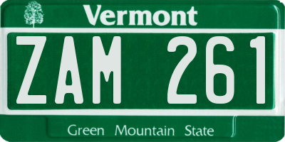 VT license plate ZAM261
