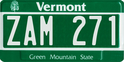 VT license plate ZAM271