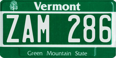VT license plate ZAM286