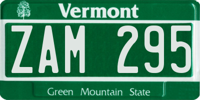 VT license plate ZAM295