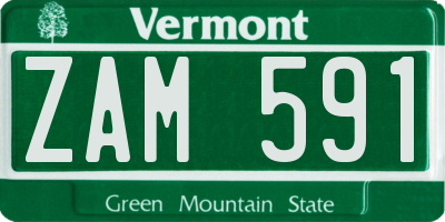 VT license plate ZAM591