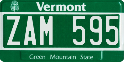 VT license plate ZAM595