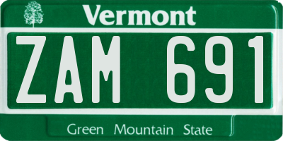 VT license plate ZAM691