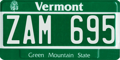 VT license plate ZAM695