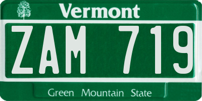 VT license plate ZAM719