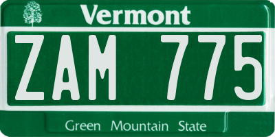 VT license plate ZAM775