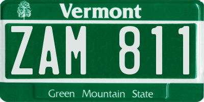 VT license plate ZAM811