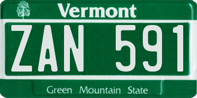 VT license plate ZAN591